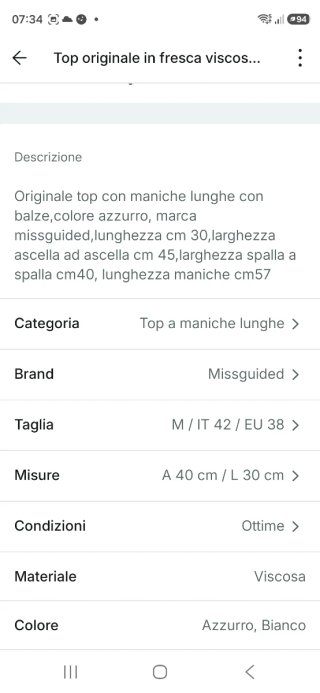 Top manica lunga viscosa