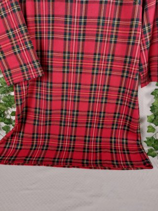 Abito Tartan Maniche 3/4 Rosso