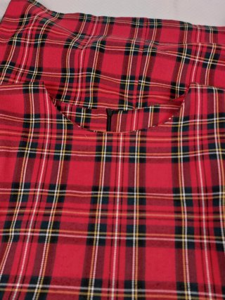 Abito Tartan Maniche 3/4 Rosso