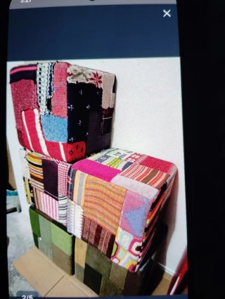 Puff y Taburetes Patchwork Multicolor