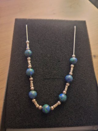 Collar / Gargantilla en Plata de Ley 925 y Azurita