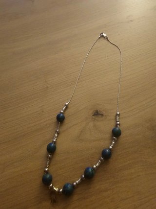 Collar / Gargantilla en Plata de Ley 925 y Azurita