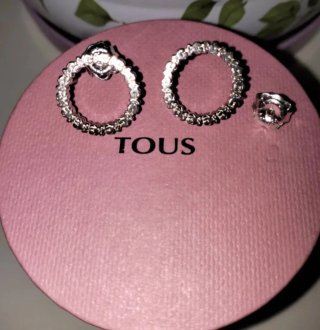 Pendientes Tous Aro Circonitas Plata