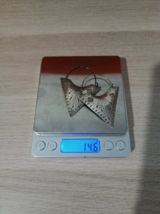 Pendientes Tribales Étnicos XL Plata.
