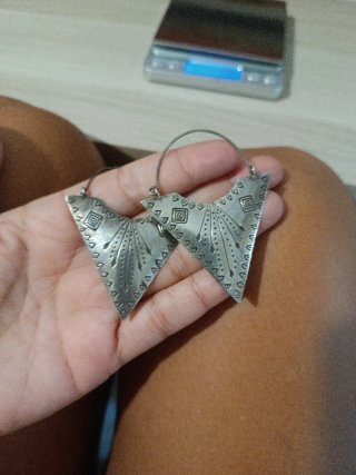Pendientes Tribales Étnicos XL Plata.