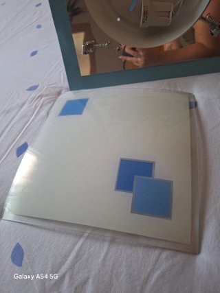 Lámpara de techo juvenil azul y plateada