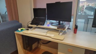 Escritorio Elevable Ajustable Madera y Metal