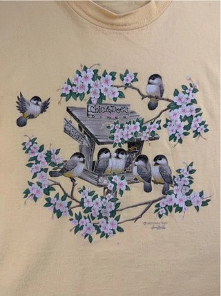 Vintage Graphic T-Shirt Birds And Flowers Y2K