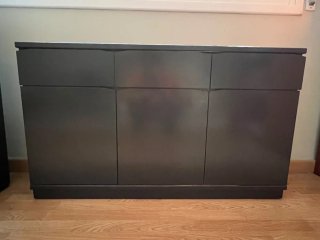 Aparador negro madera 120x90x30 cm