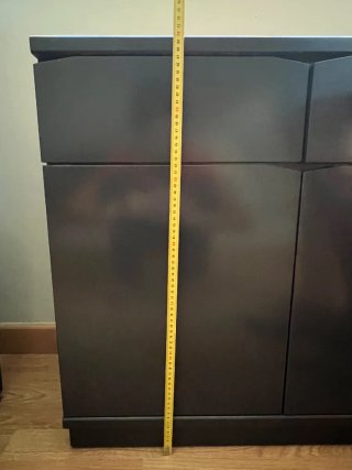 Aparador negro madera 120x90x30 cm