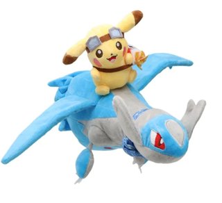 Peluche Pikachu montando Latios