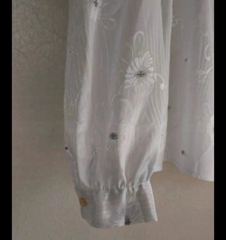 Blusa Vintage Blanca Encaje