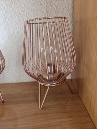 Lámparas Jaula Cobre Rosa Metal