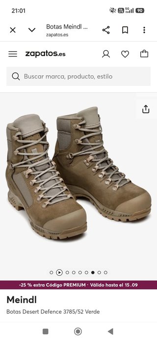 Botas Meindl Desert Defense Talla 42 Military