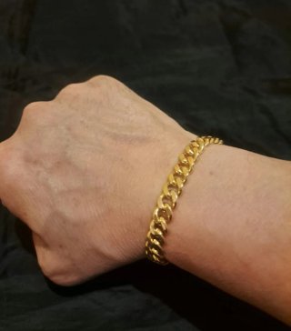 Pulsera Barbada Maciza Oro 18K