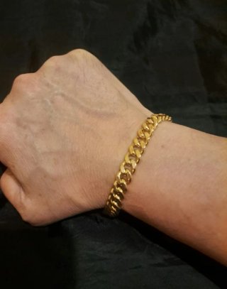 Pulsera Barbada Maciza Oro 18K