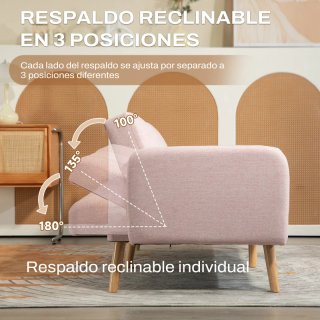 Sofá bicolor rosa y azul