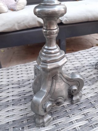 Preziosi candelieri antichi argentati barocchi