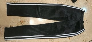 2 leggings donna neri con banda bianca