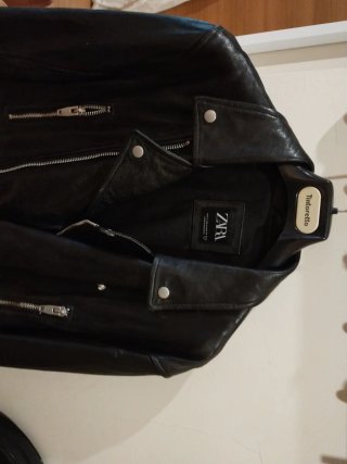 Cazadora Piel Zara Hombre Negra