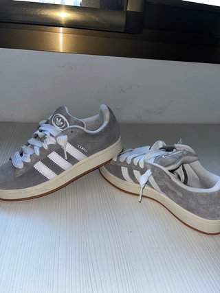 Zapatillas Adidas Campus Gris y Blanco Talla 39
