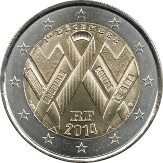 2 € Francia 2014 Conmemorativa SIDA