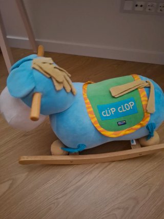 Caballito de peluche azul para bebé