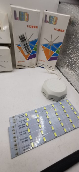 Lote 5 kits LED 24W 8 brazos plafón