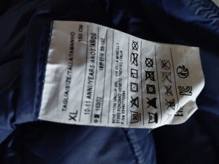Chaleco Benetton niño capucha azul. Talla 10-11