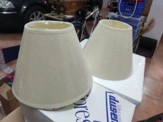 Pantalla de lámpara beige tela