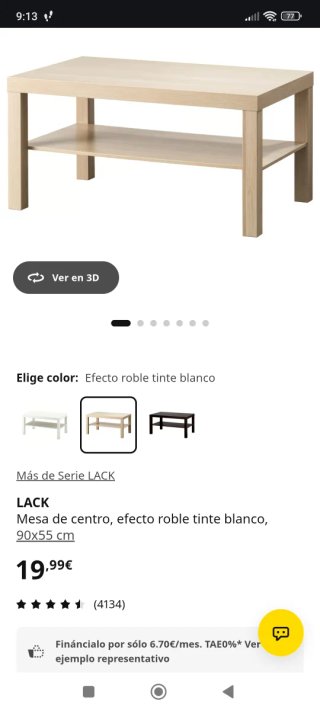Mesa auxiliar de madera color beige