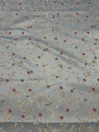 Tessuto broccato azzurro con fiori 1x2.80m