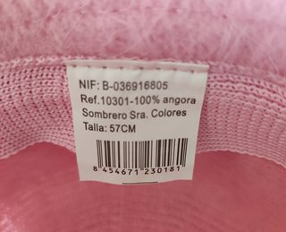 Gorro lana rosa 57 cm