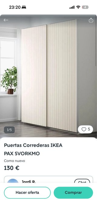 Puertas correderas armario PAX SVORKMO