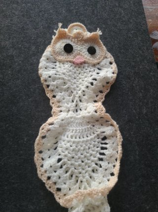 Portarrollos Búho Crochet Baño