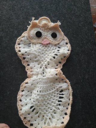 Portarrollos Búho Crochet Baño