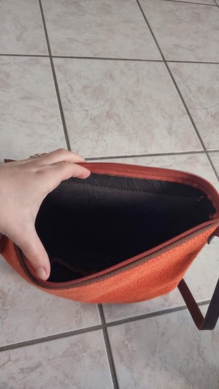 Borsa tracolla pelle e tessuto