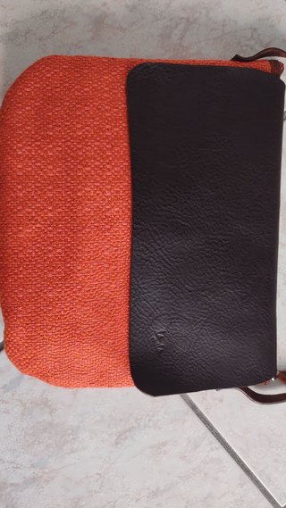 Borsa tracolla pelle e tessuto