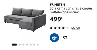 Sofá Cama IKEA FRIHETEN Gris