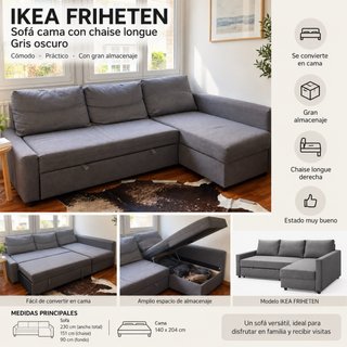 Sofá Cama IKEA FRIHETEN Gris
