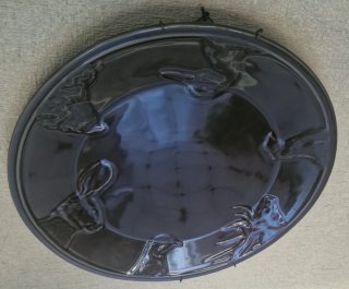 Prato decorativo vintage animais relevo 32,5cm