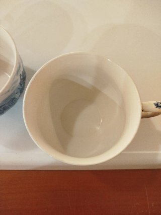 Coppia Tazze Inglesi Porcellana Blu