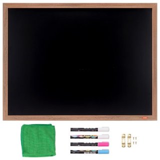 Tablero de Tiza Magnético, Carteles de Mensajes Colgantes con Tizas, Cartelera Vintage, Tableros Combinados de Calendario y Cartelera con Marco de Madera Rústica, 35"x46", Cocina, Decoración del H...
