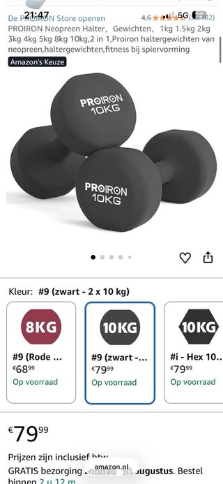 Mancuernas Proiron 10kg (Par)