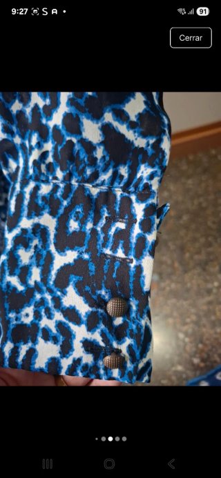 Vestido estampado animal print azul y blanco
