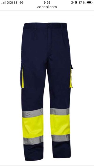 Pantalón alta visibilidad azul y amarillo talla 42