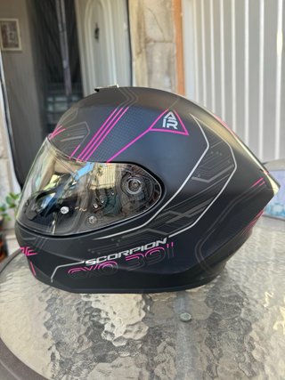 Casco Moto Scorpion Exo-391  T-S 56 cm Negro/Rosa