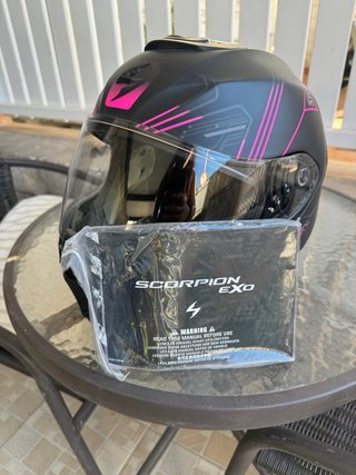 Casco Moto Scorpion Exo-391  T-S 56 cm Negro/Rosa