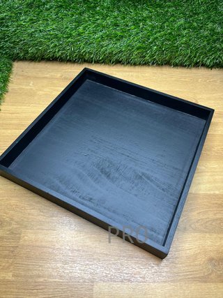 Bandeja Madera Rectangular Negra Paulownia