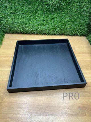 Bandeja Madera Rectangular Negra Paulownia